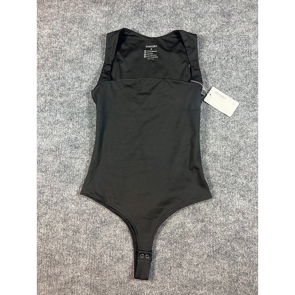 REORIA Women's Sleeveless Black Body Suit Size S